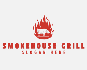 Flame Pig Barbecue logo design