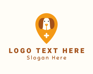 Dog Veterinary Location Pin Logo