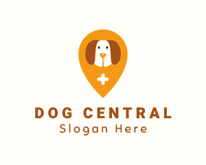 Dog Veterinary Location Pin logo design