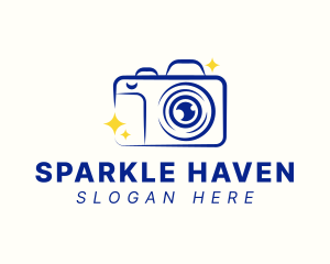 Studio Camera Sparkles logo design