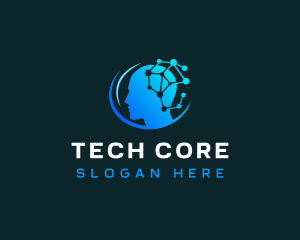 Artificial Intelligence Cyber Tech logo design