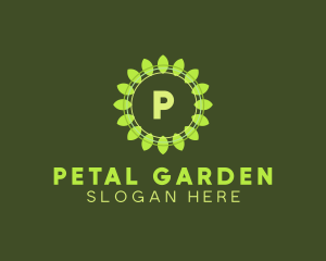 Leaf Radial Organic Produce logo design