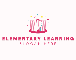 Book Learning Kindergarten logo design