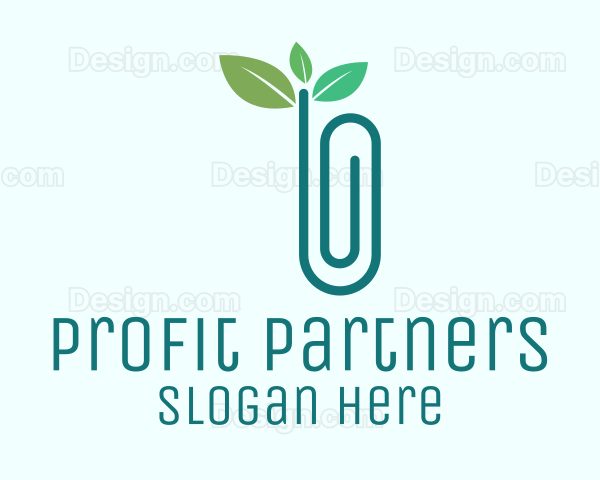 Eco Friendly Paper Clip Logo