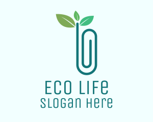 Eco Friendly Paper Clip logo design