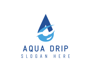 Droplet Letter A logo design