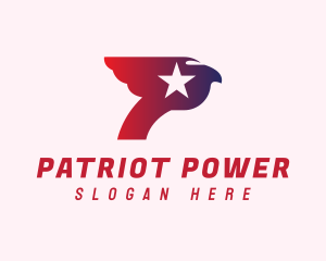 Patriotic Bird Letter P logo design