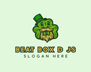 Old Man Leprechaun Shamrock Logo