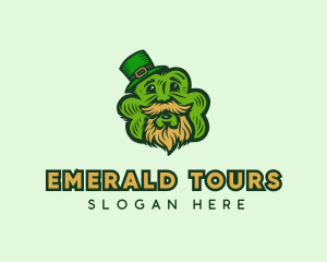 Old Man Leprechaun Shamrock logo