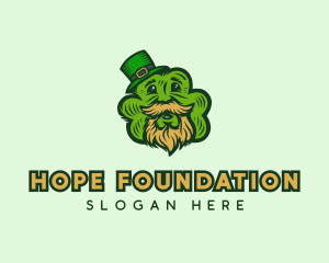 Old Man Leprechaun Shamrock logo