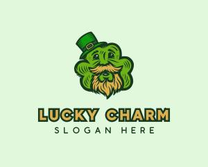 Old Man Leprechaun Shamrock logo