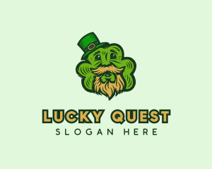 Old Man Leprechaun Shamrock logo design