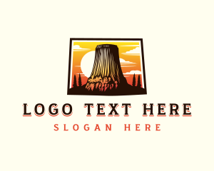 Mountain Sunset Landscape logo