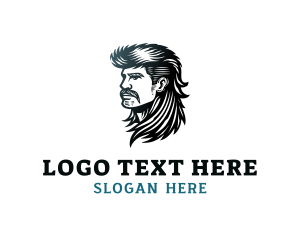 Masculine Mullet Hairstyle logo