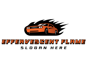 Flaming Car Speed logo design