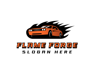 Flaming Car Speed logo design