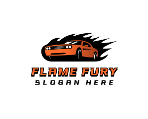 Flaming Car Speed logo design