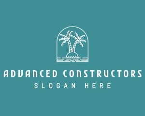 Coconut Tree Summer Island  logo design