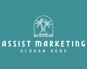 Coconut Tree Summer Island  logo design