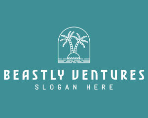 Coconut Tree Summer Island  logo design