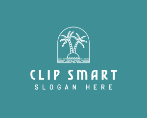 Coconut Tree Summer Island  logo design