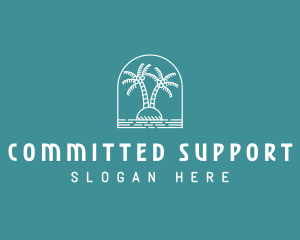 Coconut Tree Summer Island  logo design