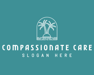 Coconut Tree Summer Island  logo design