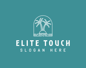 Coconut Tree Summer Island  logo design