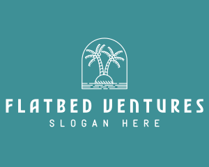 Coconut Tree Summer Island  logo design