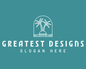 Coconut Tree Summer Island  logo design