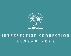 Coconut Tree Summer Island  logo design