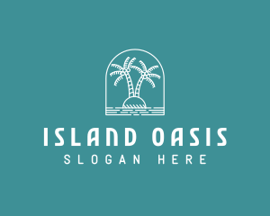 Coconut Tree Summer Island  logo design