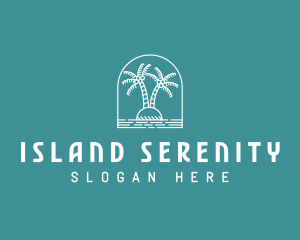 Coconut Tree Summer Island  logo design