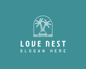 Coconut Tree Summer Island  logo design