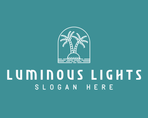 Coconut Tree Summer Island  logo design