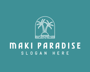 Coconut Tree Summer Island  logo design