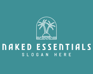 Coconut Tree Summer Island  logo design