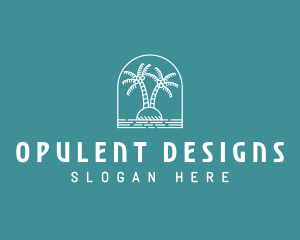 Coconut Tree Summer Island  logo design