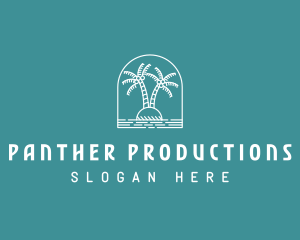 Coconut Tree Summer Island  logo design