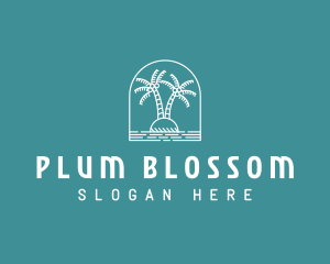 Coconut Tree Summer Island  logo design