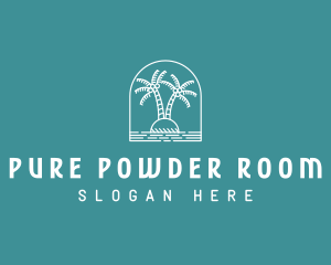 Coconut Tree Summer Island  logo design