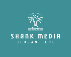 Coconut Tree Summer Island  logo design