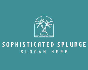 Coconut Tree Summer Island  logo design