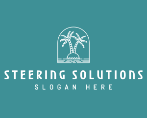 Coconut Tree Summer Island  logo design