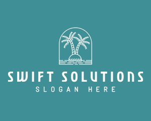 Coconut Tree Summer Island  logo design