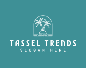 Coconut Tree Summer Island  logo design