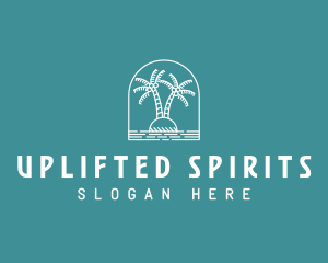 Coconut Tree Summer Island  logo design