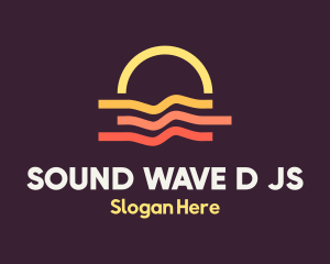 Beach Sunset Wave logo design