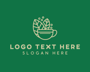 Coffee Cup Leaf  Logo