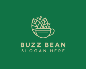 Coffee Cup Leaf  logo design